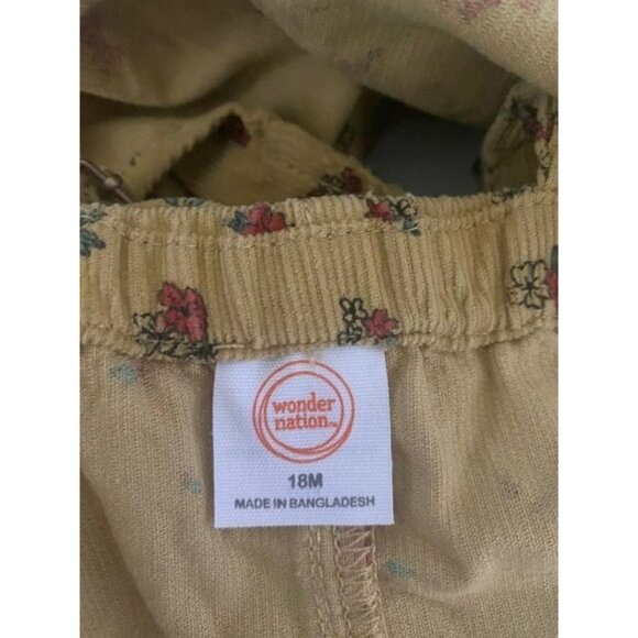 Infant Corduroy Floral  Dress 18M Adjustable Straps  Pockets - Picture 6 of 7